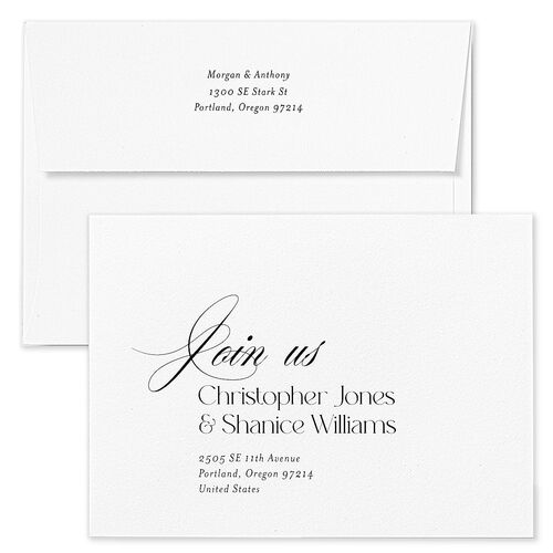 Romantic Movie Poster Wedding Invitation Envelopes Kraft Pure White Both Recipient and Return Addresses Standard Signature