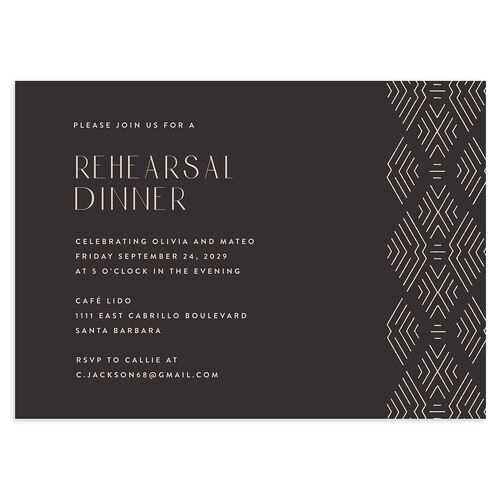 Boho Texture Rehearsal Dinner Invitations Off-White Signature Blank Standard