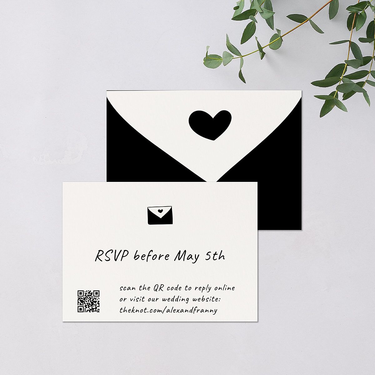 Customizable Couple QR Code RSVP Cards Couple 1 Signature Standard