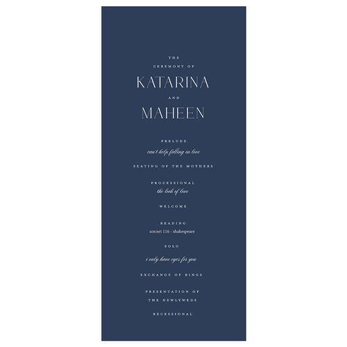 Ornate Threshold Wedding Programs Moody Blue Signature