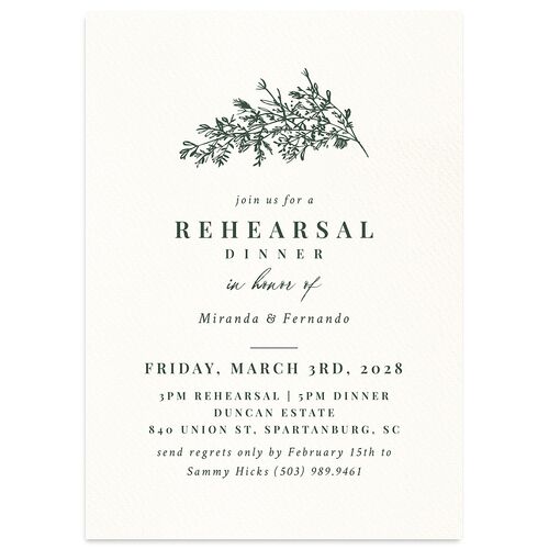 Botanical Branches Rehearsal Dinner Invitations Dark Night Signature Blank Standard