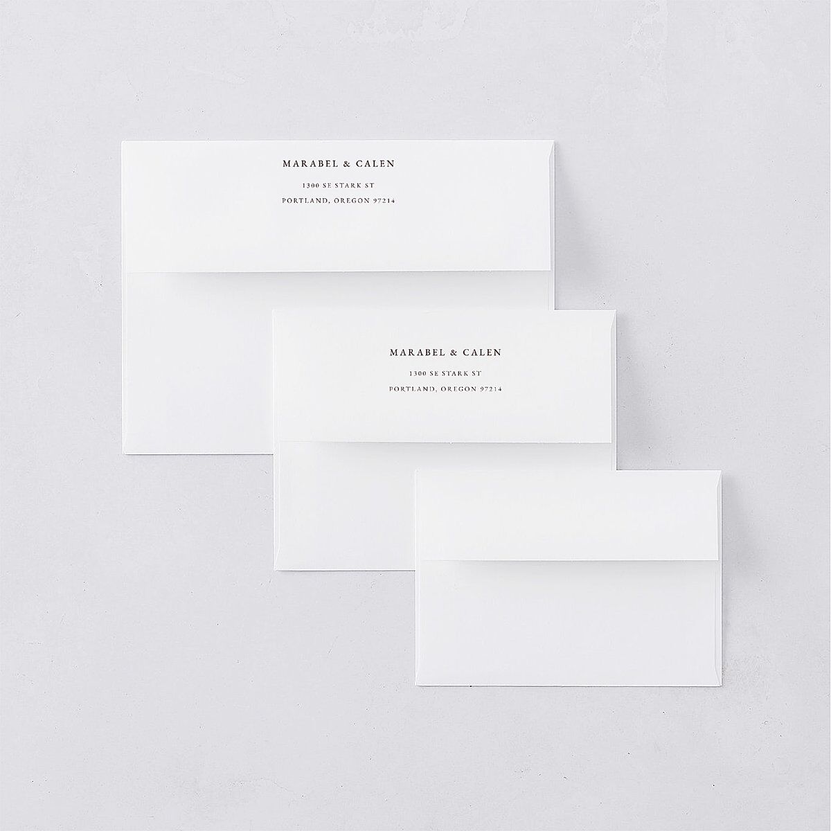 Romantic Vineyard Save the Date Petite Card Envelopes White Rust Both Recipient and Return Addresses Signature Standard