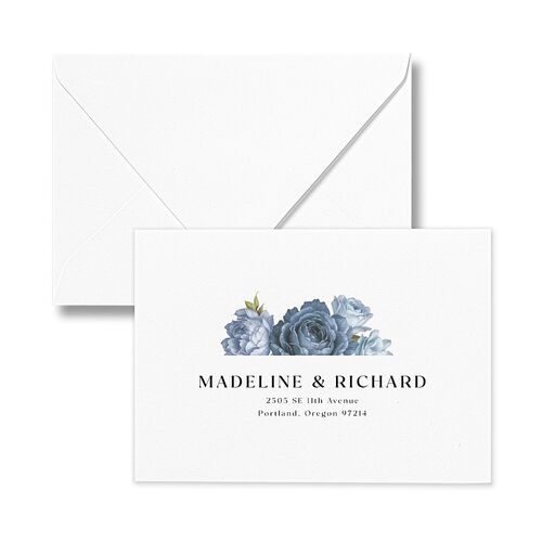 Vintage Awkward Photo Hearts Response Card Euro Envelopes White Ocean Return Address Luxe