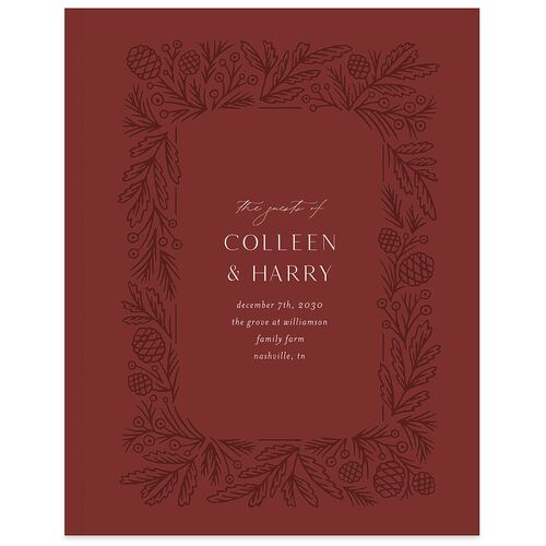Winter Frame Wedding Guest Book Rust
