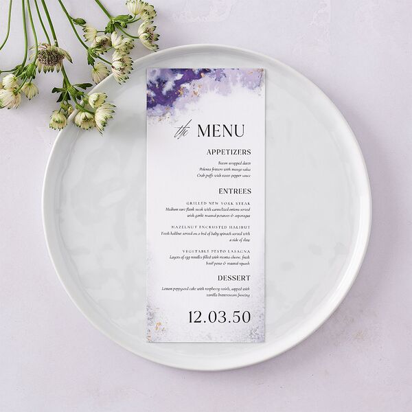 Painted Ethereal Menus Jewel Purple Signature
