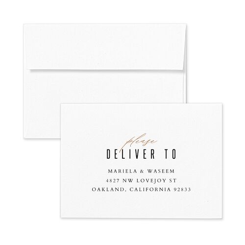 Classic Cascade Wedding Response Card Standard Envelopes White Standard Snow Return Address Signature