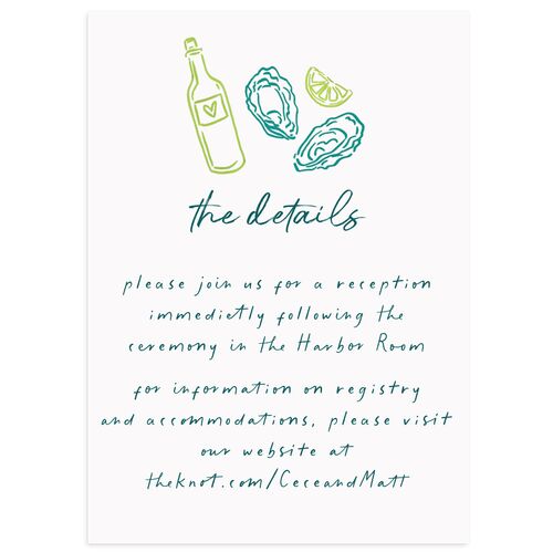 Nautical Border Wedding Event Detail Cards Wave Signature Standard