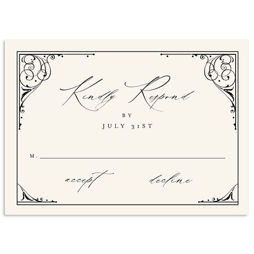 Vintage Gothic Wedding Response Cards Licorice Signature Standard