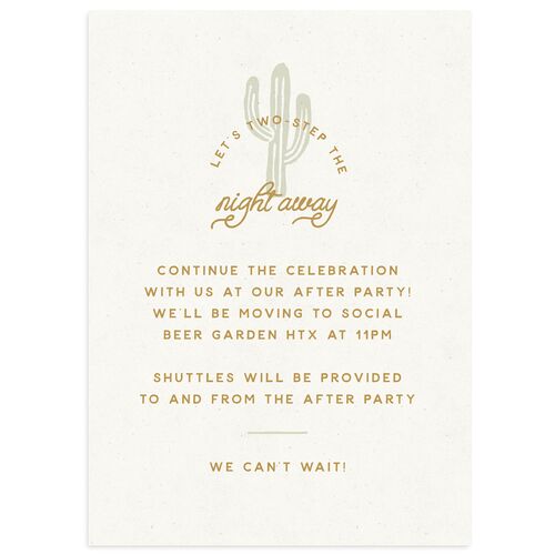 Hitched in Texas Wedding Enclosure Cards Almond Signature Standard