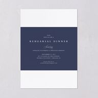Elegant Edge Rehearsal Dinner Invitations Moody Blue Signature Blank