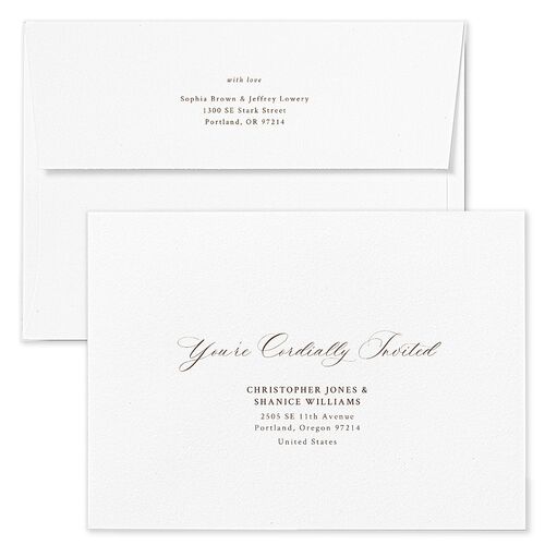 Romantic Floral Mountain Wedding Invitation Envelopes Blue Marigold Return Address Standard Signature