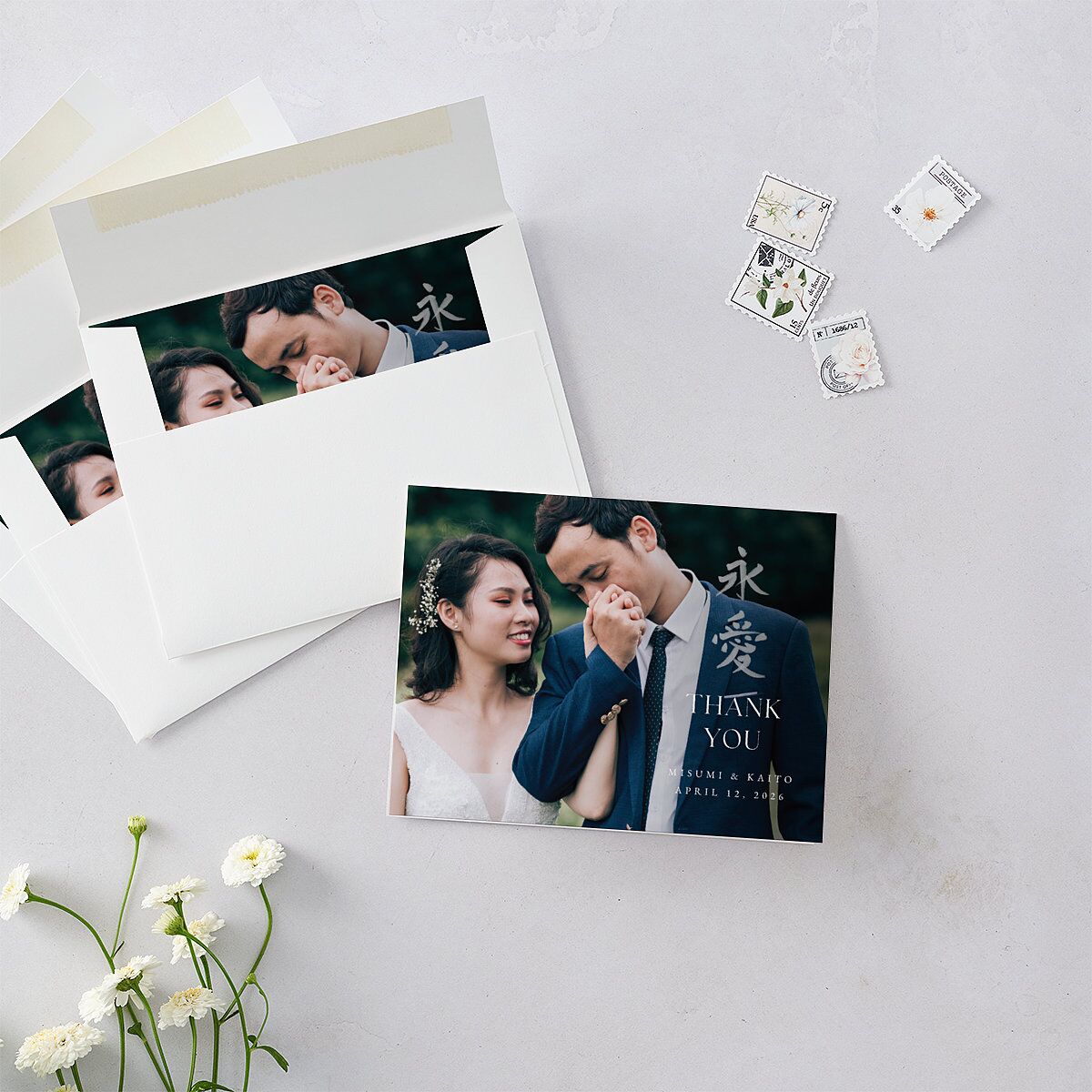 Eternal Ink Thank You Cards Mint Green