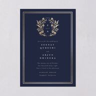 Rustic Kingdom Wedding Invitations Gold Navy Signature Blank No Standard