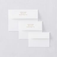 Gilded Blooms Wedding Invitation Envelopes White Standard Regency Blue Both Recipient and Return Addresses Signature