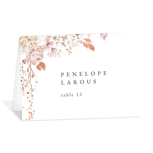 Luxury Floral Place Cards Rose Gold Desert Rose Recycled