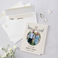 Watercolor Fairytale Trees Save the Date Cards Slate Signature smooth Blank Standard