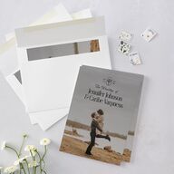 Vintage Romantic Photo Wedding Invitations Medieval Grey Signature Blank No Standard