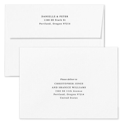 Photo Vow Wedding Invitation Envelopes Kraft Pure White Return Address Standard Signature