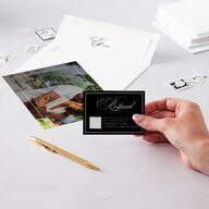 Lasting Frame QR Code RSVP Cards Pure White Signature Standard