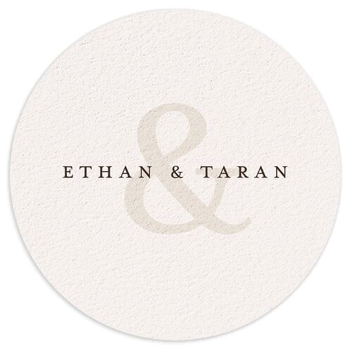 Minimal Leaves Coasters Bisque Cardboard Circle