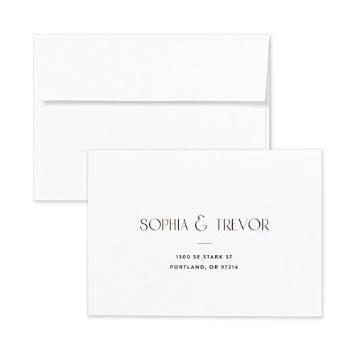Gilded Nouveau Response Card Envelopes White Pink Cotton Return Address Signature Standard