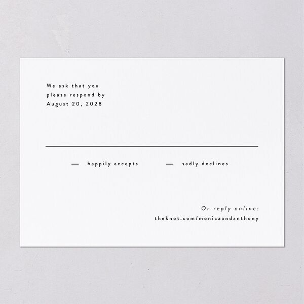 Simple Editorial Photo Wedding Response Cards Pure White Signature