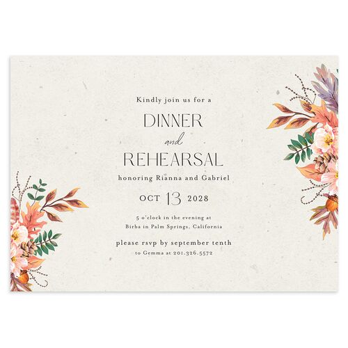 Bohemian Altar Rehearsal Dinner Invitations Fawn Signature Blank Standard