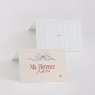 Modern Delicate Bows Place Cards Jewel Red Signature