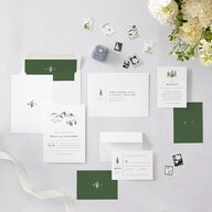 Etched Mountains Wedding Invitations Hunter Green Signature Blank No Standard