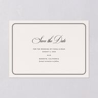 Vintage Retro Border Save the Date Cards Off-White Signature smooth Blank No Standard