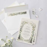 Elegant Mountain Border Wedding Invitations Meadow Signature Blank No Standard