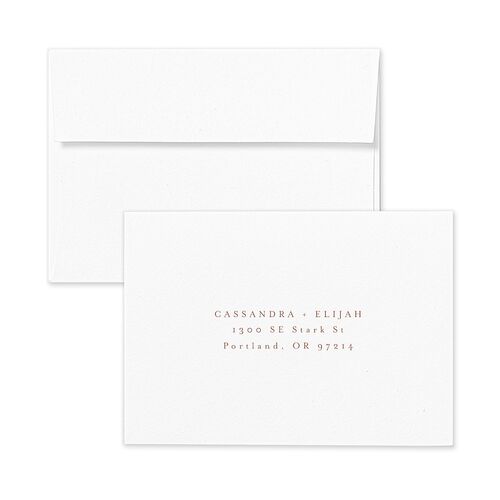 Triptych Photo Response Card Envelopes Rose Pink Cotton Return Address Signature Standard