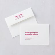 Vibrant Bold Save The Date Cards Hot Pink Signature smooth Blank No Standard