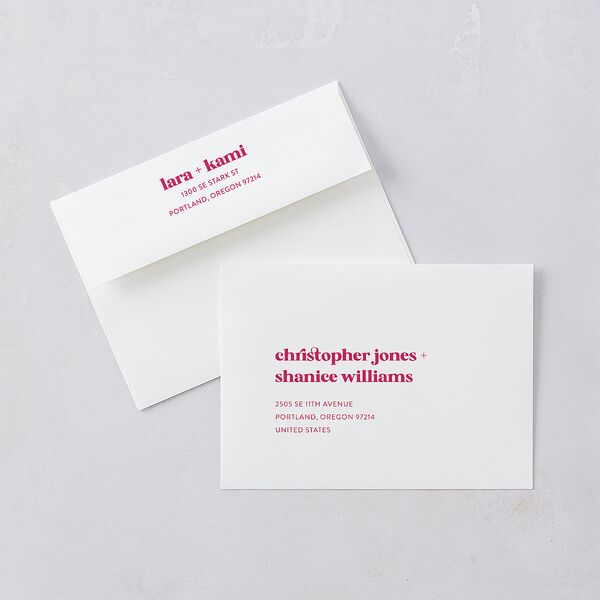 Vibrant Bold Save The Date Cards Hot Pink Signature smooth Blank No Standard
