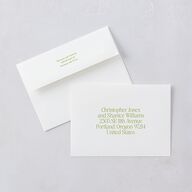 Modern Editorial Wedding Date Save The Date Card Envelopes White Meadow Both Recipient and Return Addresses Signature Standard