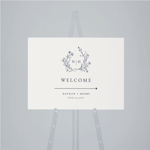 Natural Monogram Standard Direction Sign Medium Midnight Navy Standard Indoor Foam Core M Direction
