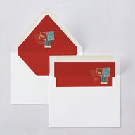 Special Delivery Announcement Christmas Post Euro Envelope Liners True Red Luxe