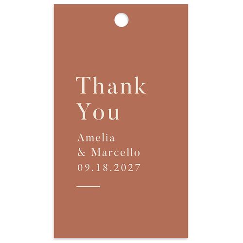 Rustic Monogram Favor Gift Tags Copper Signature