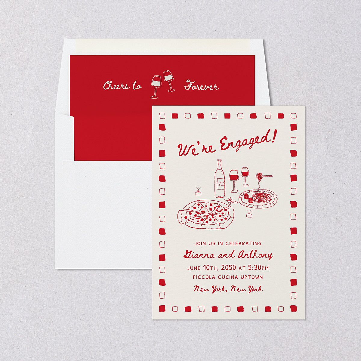 That’s Amore Engagement Party Envelope Liners Ruby Standard