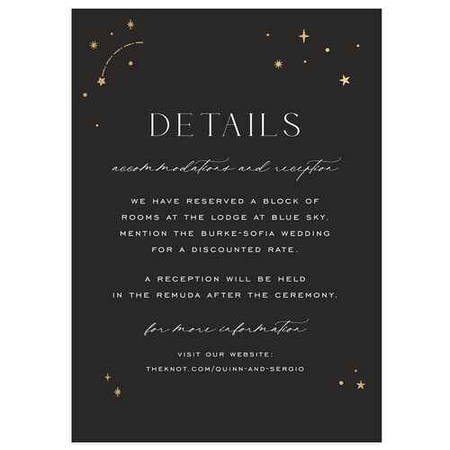 Celestial Arch Wedding Enclosure Cards Gold Licorice Signature Standard