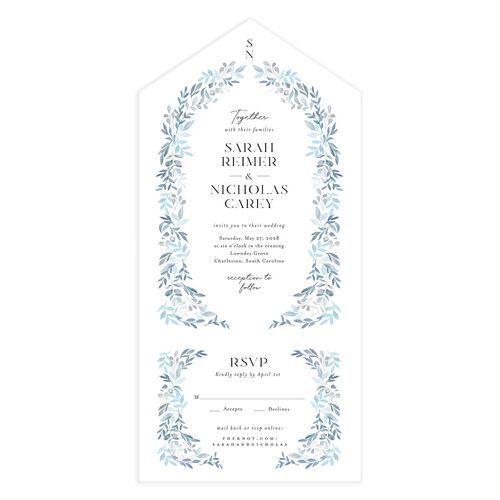 Greenery Altar All-in-One Wedding Invitations Stream Signature Light Both Recipient and Return Addresses No