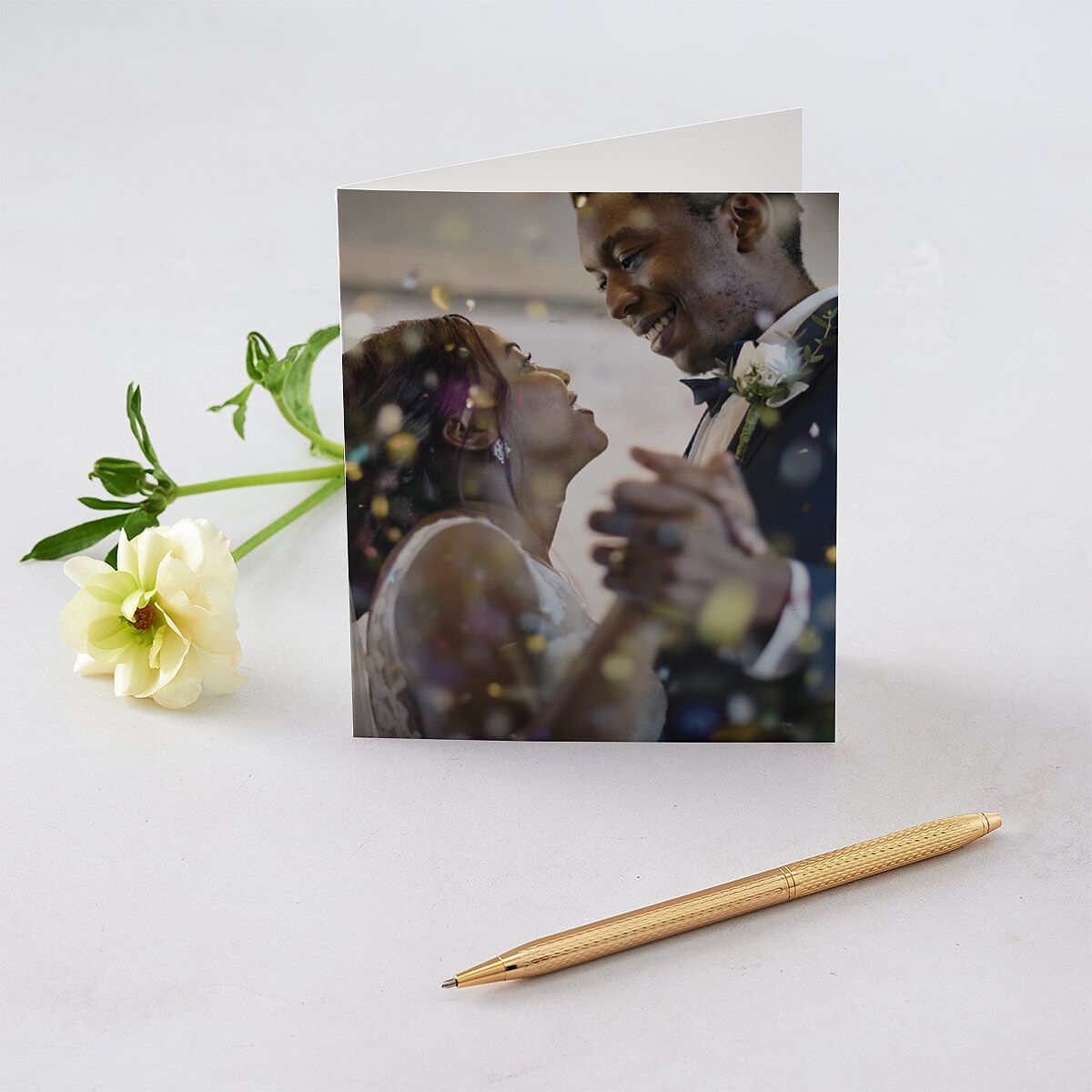Romantic Calligraphy Foil Thank You Cards Gold