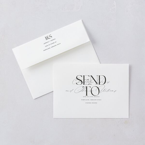 Overlay Wedding Invitations Dark Navy Signature Blank No Standard