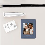Classic Line Save The Date Magnets Regency Blue Magnet Paper