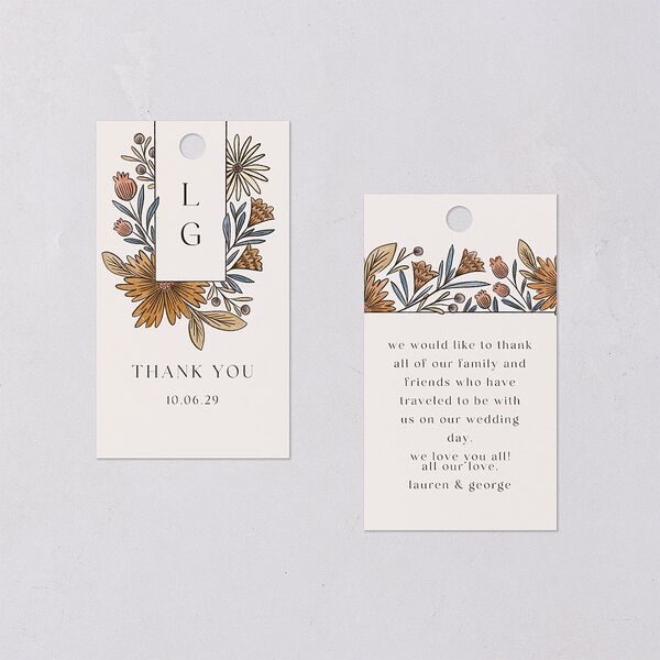Timeless Wildflowers Favor Gift Tags Terracotta Signature
