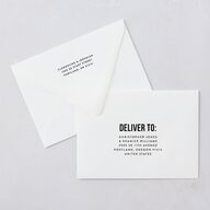 Bold Modern Announcement Save The Date Card Euro Envelopes White Pure White Both Recipient and Return Addresses Luxe Signature