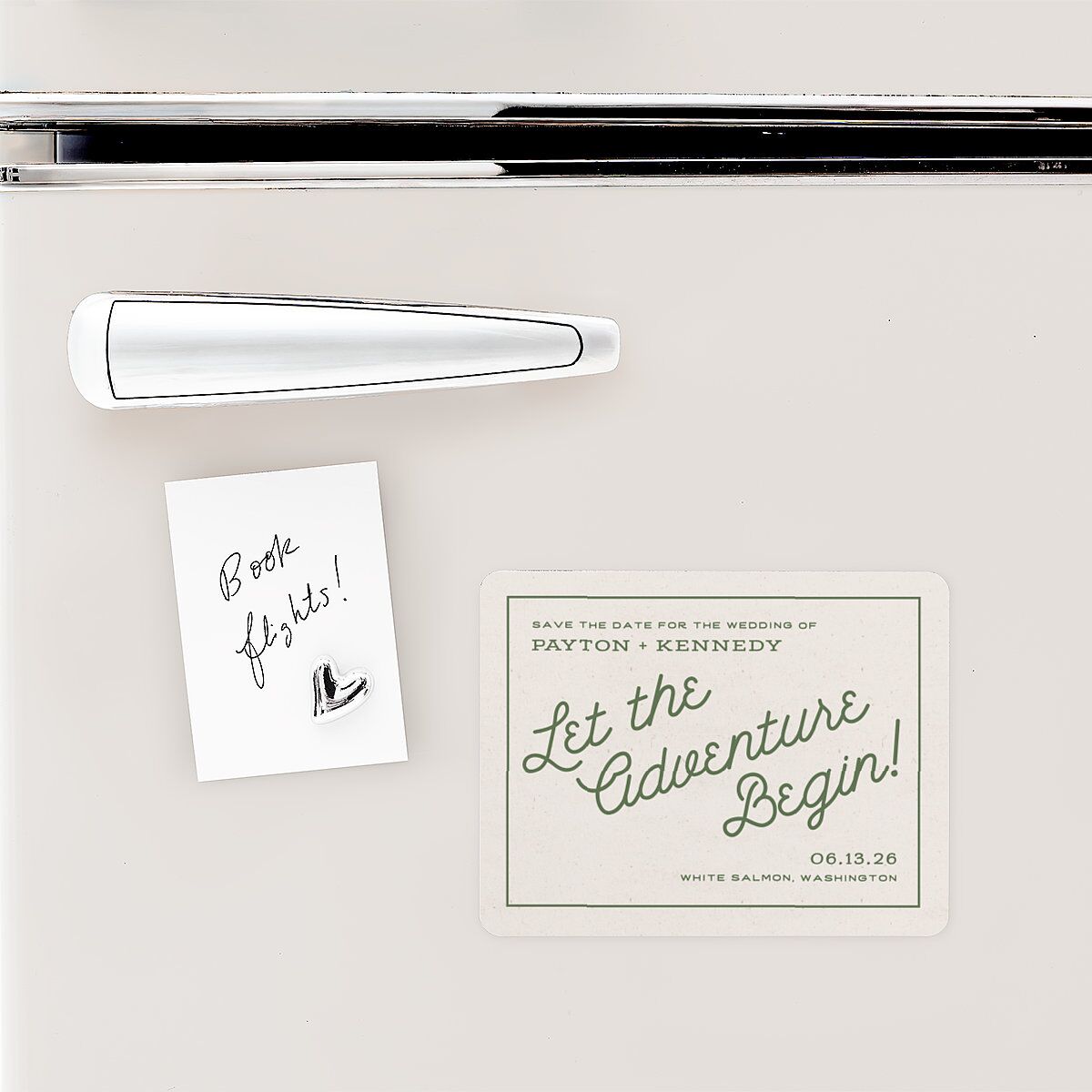 Happy Campers Save The Date Magnets Deep Olive Magnet Paper