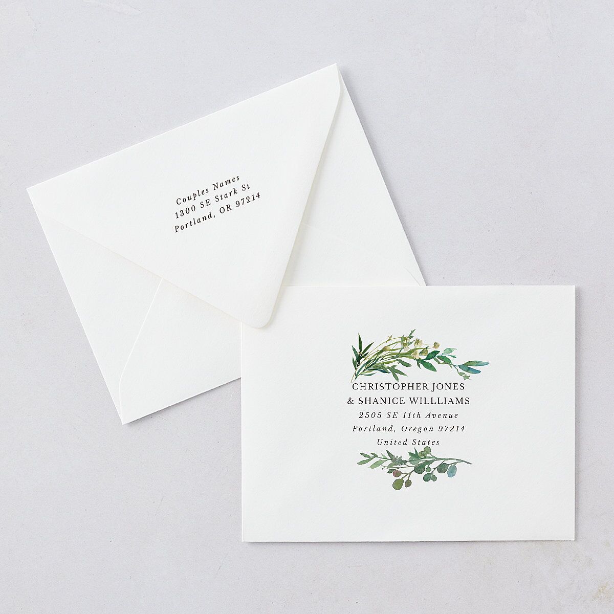 Leafy Hoops Save the Date Magnet Euro Envelopes — view 2