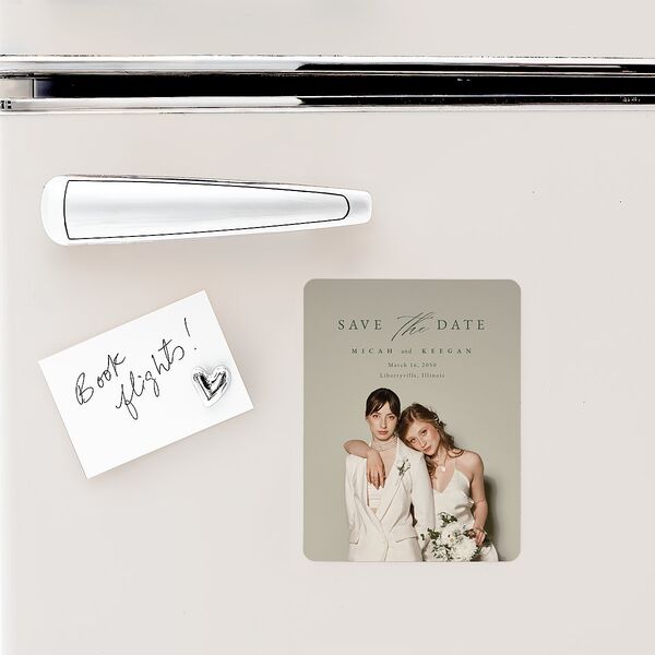 Illustrated Vines Save The Date Magnets Hunter Green Magnet Paper