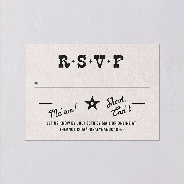 Classic Western Foil Wedding Response Cards Midnight Gold Signature Standard